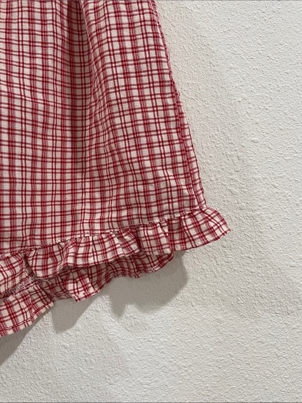 BLVD OF DREAMS Red Gingham Ruffle Boxer Shorts Coquette Cottagecore Milkmaid - Picture 2 of 6